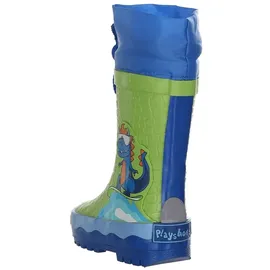 Playshoes Dino Gummistiefel Blau/Orange 29