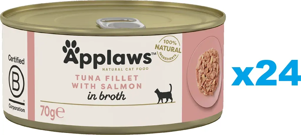 APPLAWS Cat Adult Tuna with Salmon in Broth Thunfisch mit Lachs in Brühe 24 x 70g