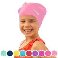 Limmys Premium Badekappe Kinder, badehaube Kinder - Langes und kurzes Haar Schwimmkappe Kinder und Badekappe für Mädchen Jungen – Hochwertige Qualität, Dehnbare & Bequeme Badekappe (L, Hell-Pink)