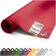 ANKO Planen 600 g/m2 PVC LKW Abdeckplane mit verzinkten Ösen 50 cm – UV-stabil & reißfest Matte Schutz- & Industrieplane (Rot, 2,5m x 1m)