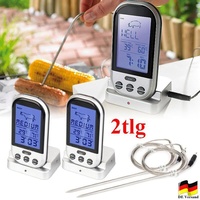 2x Digital Grillthermometer Fleischthermometer Funk Smoker Grill BBQ Thermometer