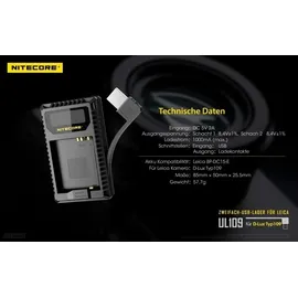 Nitecore UL109 - für Leica Cameras