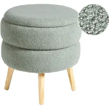 Beliani Hocker mit Stauraum Bouclé 44 x 48 x 44 cm Grün