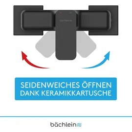 Bächlein Duscharmatur in Kantigem Design – Mischbatterie Komplettset inkl. allem Zubehör – Einhand-Wasserhahn für die Dusche Matt –
