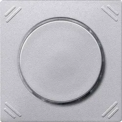 Merten System M Bedienelement, 2f, aluminium, mit Abdeckung, geeignet für Dimmeinsatz, geeignet für Jalousieeinsatz, geeignet für Schalteinsatz