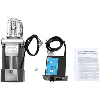 Elektrischer Schneckengetriebemotor AC 220V - 120W Getriebemotor Wechselstrommotor mit Regler, 1650rpm, CW/CCW Motor, einstellbare Geschwindigkeit, Reinkupferspule (30K)