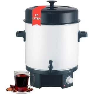 Clatronic® 2in1 Heißgetränke- & Einkochautomat mit 25L Tankinhalt | Einkochtopf für z.B. Glühwein oder Punsch | Glühweinkocher mit Emaillierung & integriertem Ablaufzapfhahn | 1800W | EKA 3338