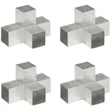vidaXL Pfostenverbinder 4 Stk. X-Form Verzinktes Metall 91 x 91 mm