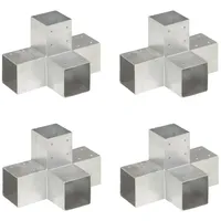 vidaXL Pfostenverbinder 4 Stk. X-Form Verzinktes Metall 91 x 91 mm