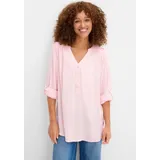 bonprix Tunika Casual Stil, Regular Fit, mit Rundsaum, mit Knopfleiste rosa XL (50)