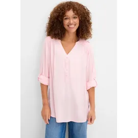 bonprix Tunika Casual Stil, Regular Fit, mit Rundsaum, mit Knopfleiste rosa XL (50)