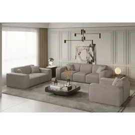 Fun Möbel Ecksofa Designersofa CELES in Stoff Scala Beige Seite Universal - Beige