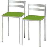 ASTIMESA Zwei Küchenstuhl, Metall Kunstleder, grün, Altura de asiento: 45 cms