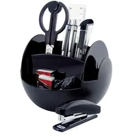 Pavo Desk Organizor Schreibtisch-Set mit Rotation, inklusiv 9-teiligem Zubehör, schwarz