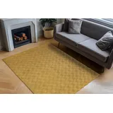 OBSESSION Teppich "Diamond Cut 800", gelb (honigfarben), B:80cm H:30mm L:150cm, Polyester, Teppiche, Teppich, Uni Farben, Hoch-Tief Effekt, weich & kuschelig