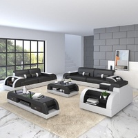 JVmoebel Sofa Sofagarnitur 3+1 Sitzer Stoff Design Couch Polster Sofas, Made in Europe schwarz|weiß