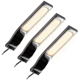 kalb Aufbauleuchte LED Schrankleuchte Schrankbeleuchtung Vitrinenbeleuchtung Bad SET, 3er SET, warmweiß silberfarben