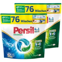 Persil Universal 4in1 DISCS 152 (2 x 76 WL), Vollwaschmittel mit Tiefenrein-Plus Technologie bekämpft hartnäckige Flecken, 92% biologisch abbaubare Inhaltsstoffe