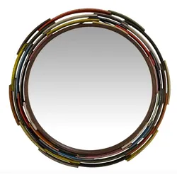 Casa Padrino Designer Wandspiegel Durchmesser 73 cm - Designer Wohnzimmer Accessoires