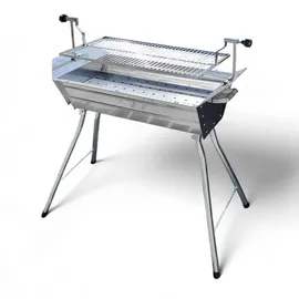 Grillpeter Mangal Ararat 2 mm Schaschlikgrill + 9er Drehspieß Haube Motor