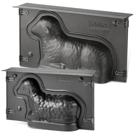 Zenker Osterbackformen-Set Special Season, Lammform, Mini-Lammform aus Stahlblech, Backformen mit Antihaftbeschichtung, Formen für die Osterfeier (Farbe: Schwarz), Menge: 1 x 2er Set