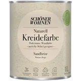 SCHÖNER WOHNEN-Farbe Naturell Wandfarbe Kreidefarbe  (Sandbriese - warmes Beige, Matt, 1 l, Konservierungsmittelfrei)