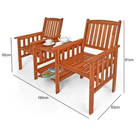 CASARIA Gartenbank 164 x 63 x 91 cm Natur