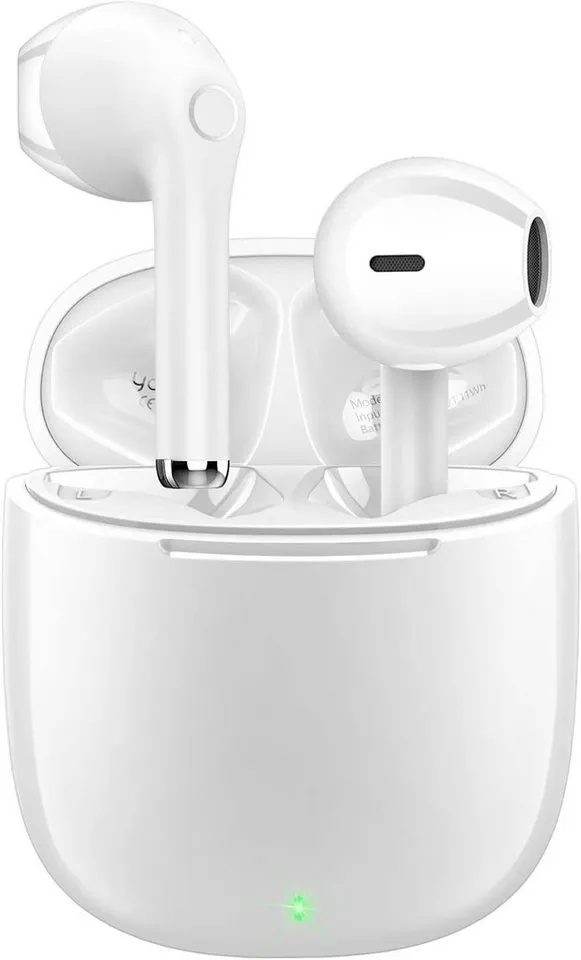 yobola Kabellos Bluetooth 5.1 HiFi Stereoklang, IPX5 Wasserdicht In-Ear-Kopfhörer (Perfekter Sitz für den aktiven Lifestyle mit sportlichen Kopfhörern., Touch Control,Kopfhörer Eingebautes Mikrofon für Smartphone) weiß