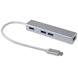 Equip 133481 USB-C auf 3-Port-USB-Hub mit Gigabit Adapter