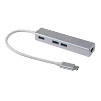 Equip 133481 USB-C auf 3-Port-USB-Hub mit Gigabit Adapter