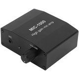 Mikrofonverstärker, Mikrofon-Audioverstärker mit Hoher Verstärkung, 1000-fache Verstärkung, Zubehörset, Mini-Stereo-Line-Level-Booster, Kopfhörer, Heimstromsystem für Lehrer,