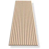 HAGEFOL Wandpaneel Akustikpaneele Holz, 3D Lamellenwand, verschiedene Größen, BxL: 60,00x240,00 cm, 1,44 qm, 3D Optik, Akustische Dämmung