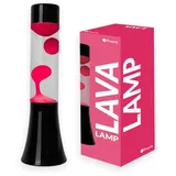 FISURA - Rosa Lavalampe 30 cm mit schwarzem Sockel, klarer Flüssigkeit und rosa Lava. Entspannende Retro-Lavalampe für Zuhause und Büro. Maße: 9 x 9 x 30 cm.