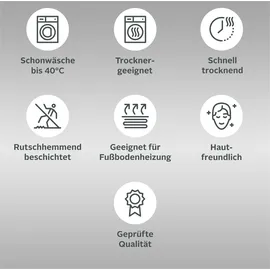 GRUND Badematte »Mosaik«, rutschhemmend beschichtet, fußbodenheizungsgeeignet, angenehm weich, auch als 3 teiliges Set erhältlich, Made in Europe,