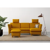 Home Affaire Ecksofa HOME AFFAIRE "Trelleborg L-Form", gelb (mustard), B:249cm H:86cm T:162cm, 100% Polyester, Sofas, Ecksofa, wahlweise mit Bettfunktion und Bettkasten, inkl. Federkern-Polsterung