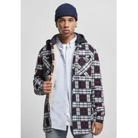 URBAN CLASSICS Hooded Polar Fleece Overshirt - Rot -