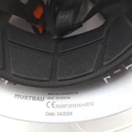 mustbau Sicherheitshelm-Set, EN397 Schutzhelm mit Ohr- und Gesichtsschutz, verstellbares Kopfband von 53 bis 63 cm, strapazierfähiges ABS-Material