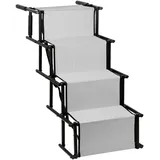 Hundetreppe Auto Klappbar, Gelenkschonende Hunderampe Auto Rampe für kleine & große Hunde, Bis 80 kg belastbar, Einstiegshilfe Hunde Auto, Mit Tragetasche (139 * 45 * 76 cm-hellgrau)