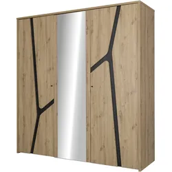 Drehtürenschrank GAMI, braun (artisan eiche nachbildung), B:200cm H:210cm T:60cm, Spanplatte, Schränke, Ein großer Stauraum, eine qualitativ hochwertige Ausführung.