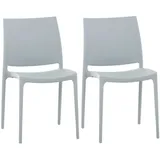 CLP Maya Gartenstuhl-Set 44 x 50 x 81 cm hellgrau 2 St.