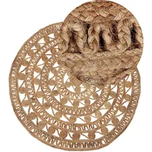 Beliani Afrin Filzkugelteppich 140 x 200 cm Beige