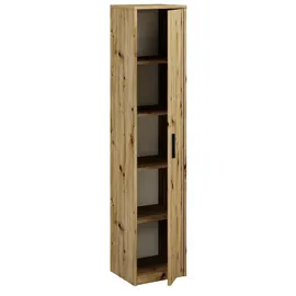matkam Schmaler Schrank Schlafzimmer - Mehrzweckschrank B40 H182 T35cm - Regal Schmal mit Türen - Kleiderschrank mit 4 Bretter - Allzweckschrank für Schlafzimmer, Wohnzimmer, Büro - Artisan Eiche