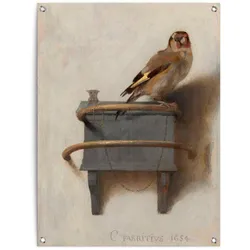 Poster REINDERS "Der Distelfink", braun (farbe bild(er): braun), B:60cm H:80cm T:0,1cm, Leinwand, Bilder