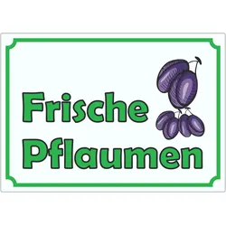 Werbeaufkleber Aufkleber Frische Pflaumen A5 (148x210mm)