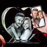 Naispanda Personalisierter 3D Kristall mit Foto, Benutzerdefinierte 3D Kristall foto, Bilderrahmen, Lasergravur-Kristallfoto, bestes Geschenk für Denkmal, Hochzeit, Geburtstag, Abschluss