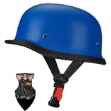 Halbschalenhelm mit ECE-Zulassung, Retro Motorradhelm,Chopper Helm,JetHelm, Moped Helm Leicht ABS Helm, abnehmbarem Innenfutter und Schnellverschluss für Herren und Damen (G, M55~56CM)