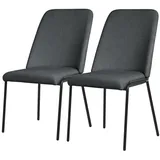 ML-DESIGN Polsterstuhl Esszimmerstühle mit Rückenlehne moderne Design Lounge Küchenstühle (2 St), Esstischstühle 2er Set Anthrazit Küchenstuhl Stahl Polyester bis 120kg schwarz