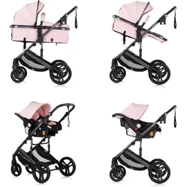 Chipolino Kinderwagen 3 in 1 Amore Babyschale Adapter Wickeltasche Fußabdeckung pink