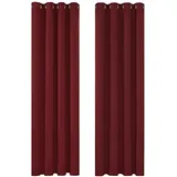 Deconovo Single Blackout Curtains Thermo-Verdunkelungsvorhänge für Schlafzimmer, Polyester, 140 x 260, 2