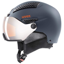 Uvex hlmt 600 visor Skihelm 59-61 cm, 30 dark slate/orange mat)